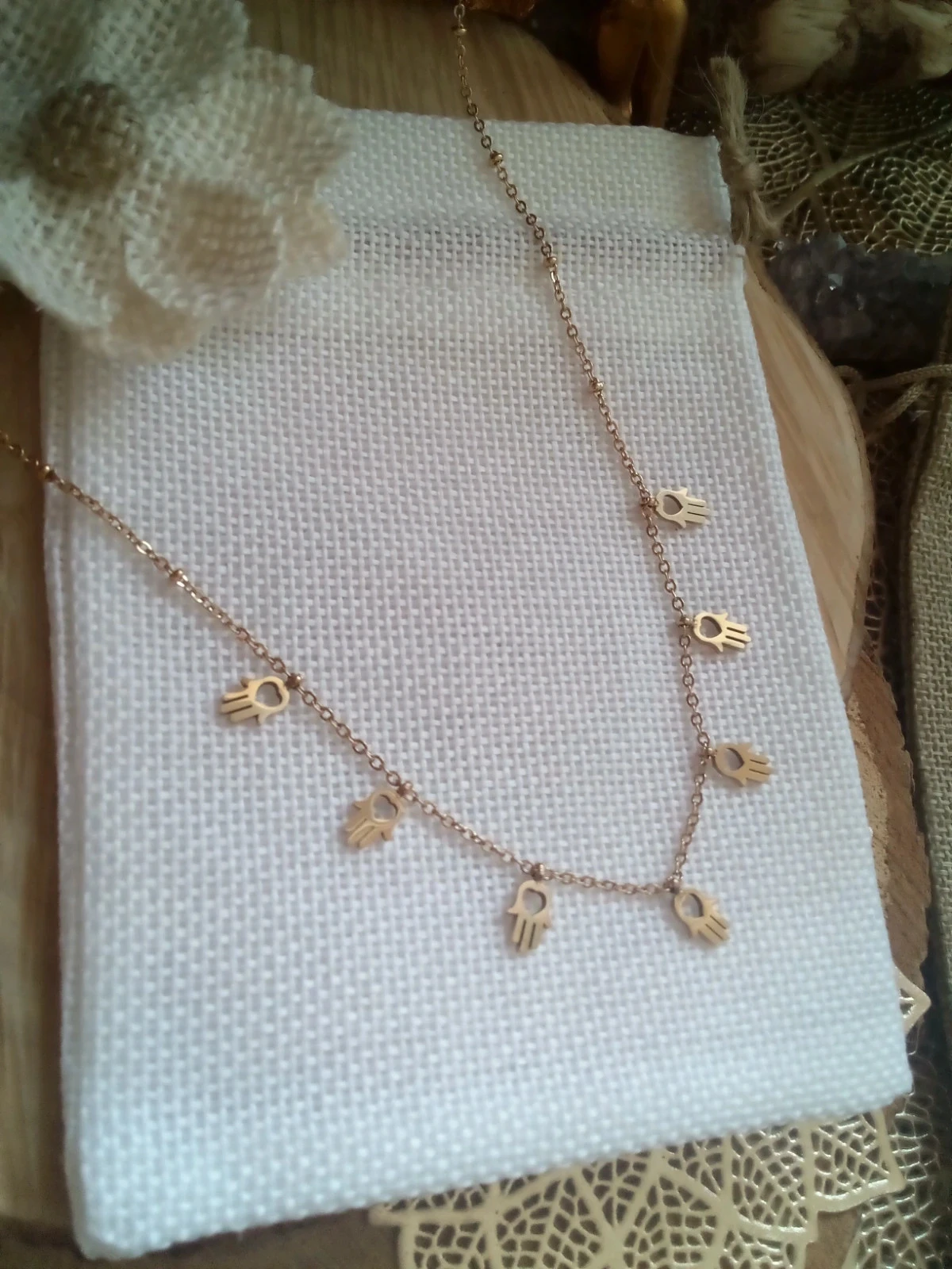Collier talisman porte bonheur main de Fatma
